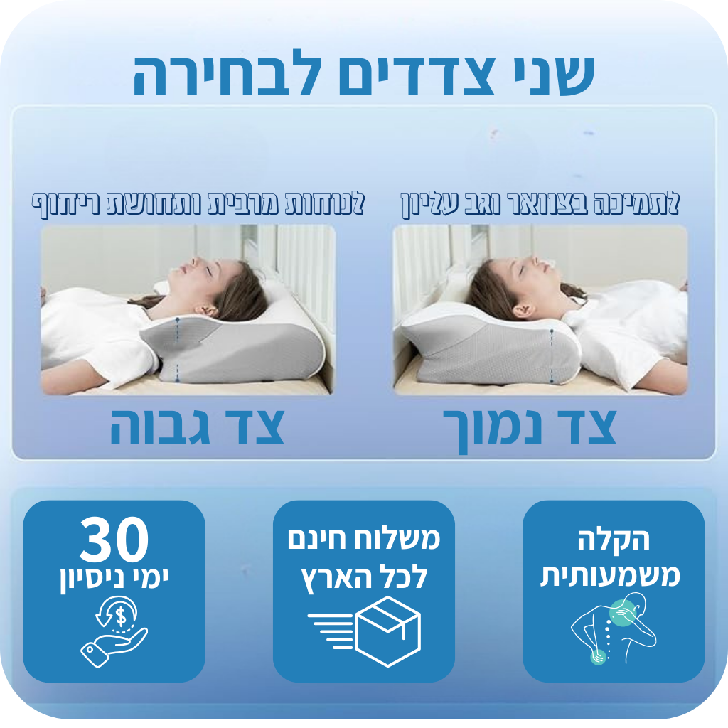 כרית שינה פלקס להקלה בכאבים